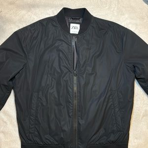 Zara light puffer bomber jacket